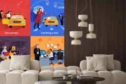 Naklejka: Taxi service 2x2 banery ustaw