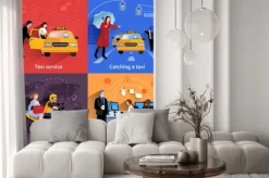 Naklejka: Taxi service 2x2 banery ustaw