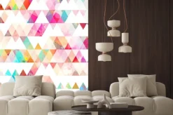 Naklejka: Tęczowy wzór geometryczny w trójkąty