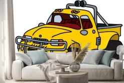 Naklejka: Żółte auto terenowe