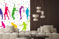 Naklejka: Tenisiści kolekcji sylwetka