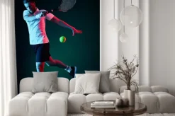 Naklejka: Tenisista mężczyzna samodzielnie