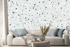 Naklejka: Terrazzo seamless vector pattern. endless background of rock