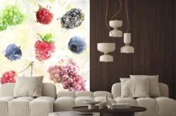 Naklejka: Tło akwarela owoce