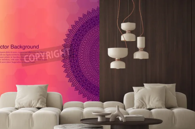 Naklejka: Tło z mandalą i miejsce na napis