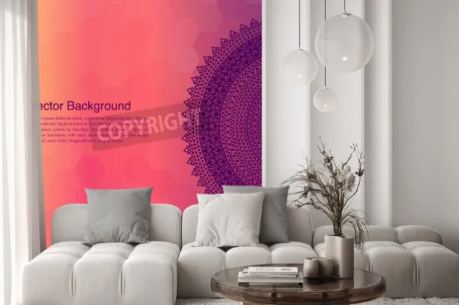 Naklejka: Tło z mandalą i miejsce na napis