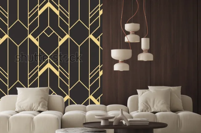 Naklejka: Tło z płytek w stylu art deco