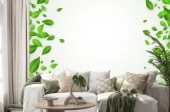 Naklejka: Tło z zielonych liści.