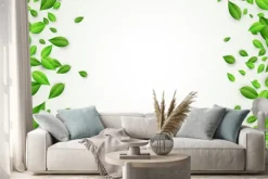 Naklejka: Tło z zielonych liści.