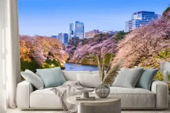 Naklejka: Tokyo imperial fosa na wiosnę