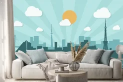 Naklejka: Tokyo skyline - płaska