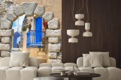 Naklejka: Traditional architecture of oia village on santorini island,