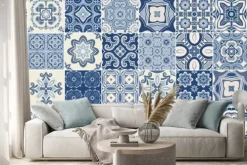 Naklejka: Tradycyjne ozdobne portugalskie dekoracyjne płytki azulejos.