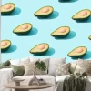 Naklejka: Trendy sunlight summer pattern made with avocado fruit on bright