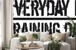 Naklejka: Treningowy napis motywacyjny ze sztangą