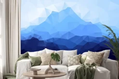 Naklejka: Trójkąt geometryczne tło z blue mountain