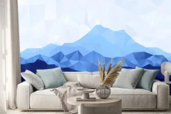 Naklejka: Trójkąt geometryczne tło z niebieskim góry