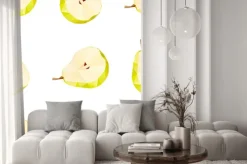 Naklejka: Trójkąt ilustracji wielokątne gruszki wektorowych. juicy fruit.