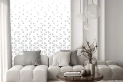 Naklejka: Trójkąty tworzące geometryczny wzór w odcieniach szarości