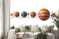 Naklejka: Trójwymiarowa ilustracja planet układu słonecznego