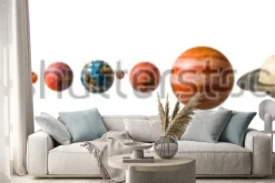 Naklejka: Trójwymiarowa ilustracja planet układu słonecznego