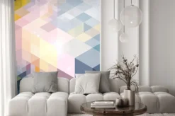 Naklejka: Trójwymiarowe kolorowe geometryczne tło