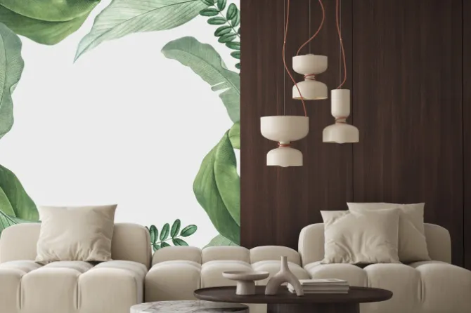 Naklejka: Tropical leaves frame