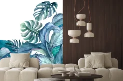 Naklejka: Tropical leaves background