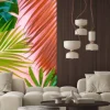Naklejka: Tropical palm leaf pink sweet background