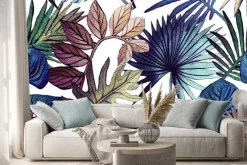 Naklejka: Tropical pattern painted with shiny paints. rose gold tropical