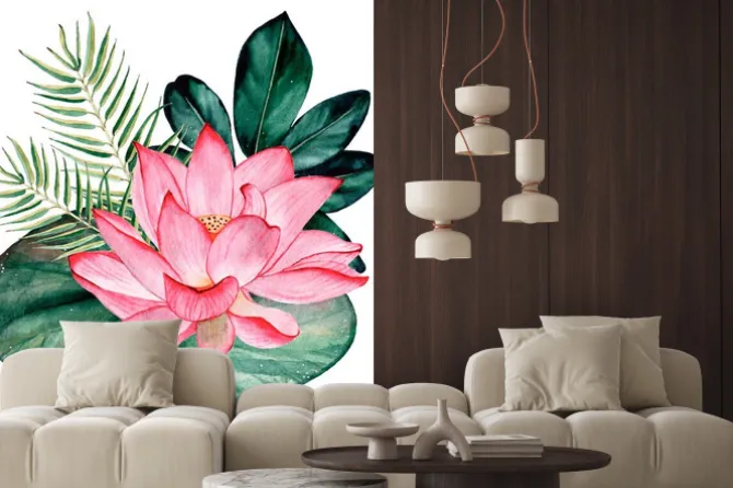 Naklejka: Tropical watercolor bouquet and composition