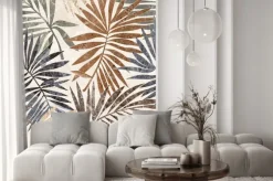 Naklejka: Tropikalna kompozycja z jesiennymi liśćmi