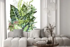 Naklejka: Tropikalna kompozycja. akwarela ilustracji samodzielnie na białym