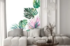 Naklejka: Tropikalne liście akwarelowe