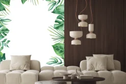 Naklejka: Tropikalne liście tworzące ramę