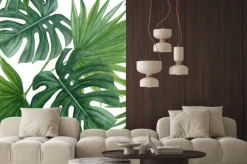 Naklejka: Tropikalne liście monstery i palmy