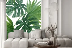 Naklejka: Tropikalne liście monstery i palmy