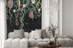 Naklejka: Tropikalne rośliny i kwiaty vintage