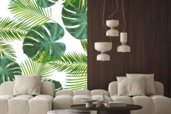 Naklejka: Tropikalny wzór z zielonych liści