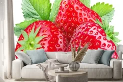 Naklejka: Truskawki na białym tle.