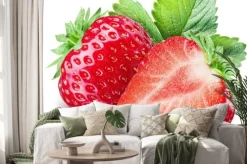 Naklejka: Truskawki na białym tle.