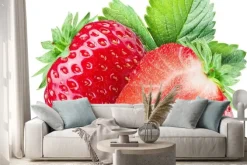 Naklejka: Truskawki na białym tle.