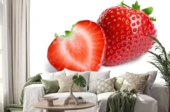 Naklejka: Truskawki samodzielnie na białym tle
