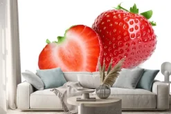 Naklejka: Truskawki samodzielnie na białym tle