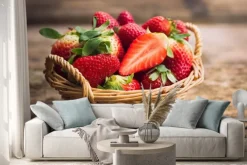 Naklejka: Truskawki w koszu