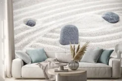 Naklejka: Trzy kamienie w piasku, zen koncepcji