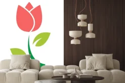 Naklejka: Tulipan kwiat ikona wektor