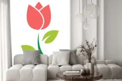 Naklejka: Tulipan kwiat ikona wektor