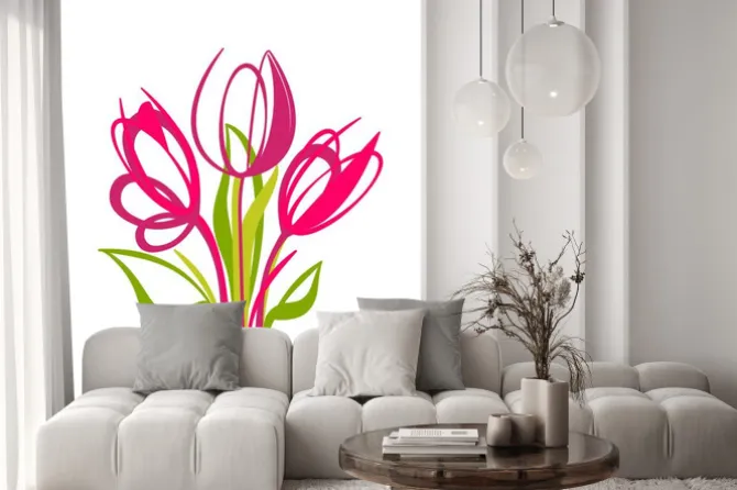 Naklejka: Tulipany abstrakcyjne. wektor