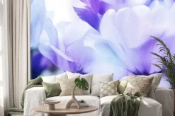 Naklejka: Tulipany cyjan fiołek ultralekki